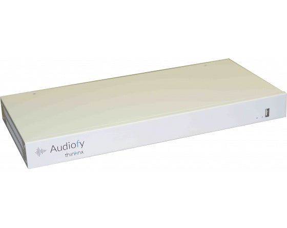 Thinknx Audiofy P4multiroom sound system 4x internal network player 2x single ended inputs 4x amplified stereo out 1x ethernet port 1x EIB/KNX TP port 2x USB port Power 100-240 VAC 200W max