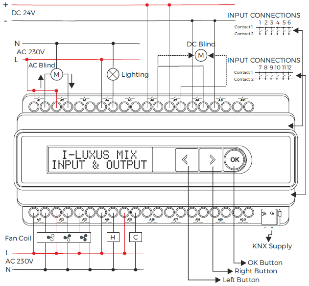 مشغل تبديل KNX 12Gang / I-LUXUS 