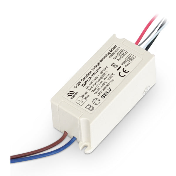 Constant voltage Dimming driver 12W 12VDC 0/1-10V CC Driver EUP12A-1W12V-1