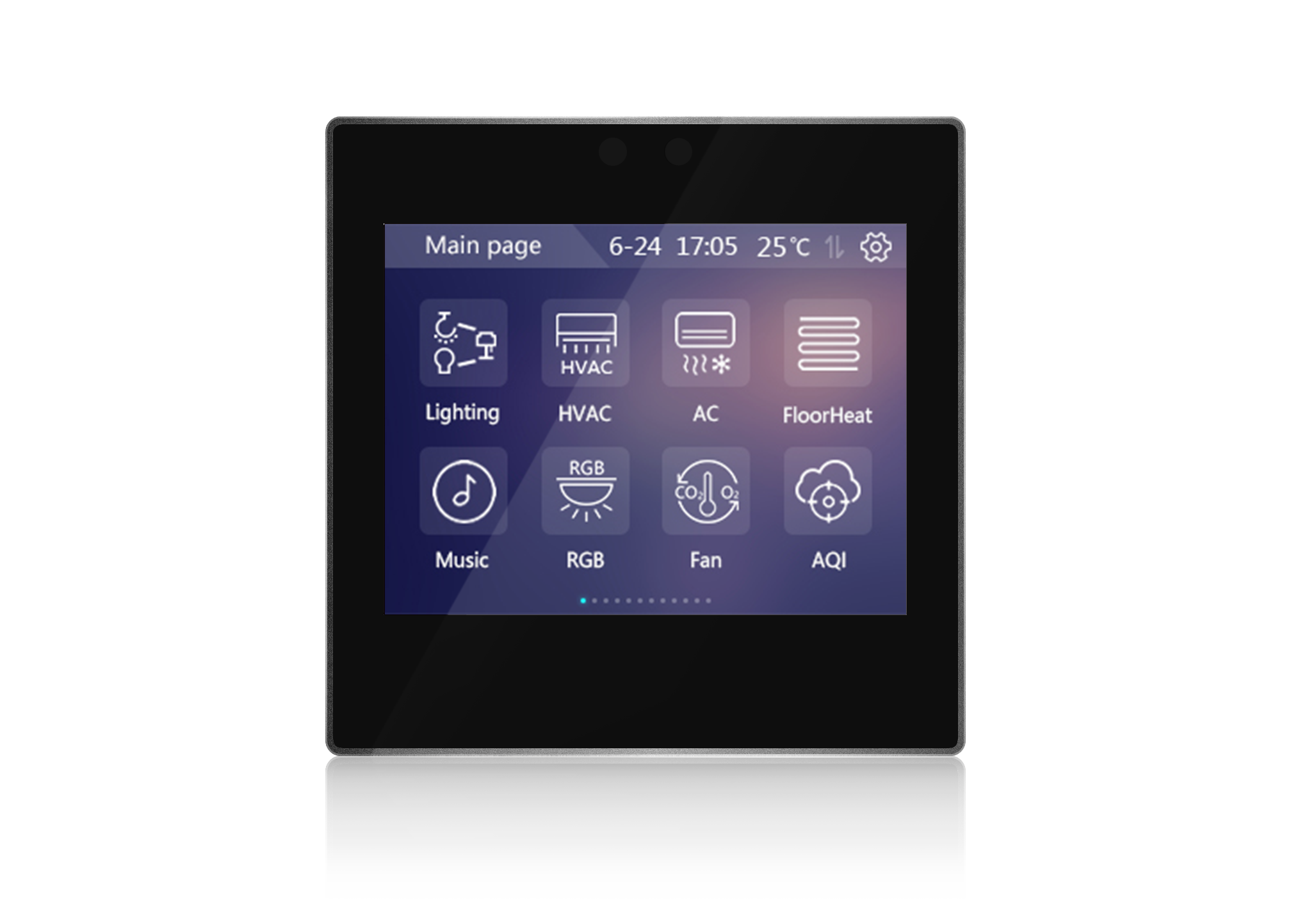 KNX Touch Panel 3.5'' Slim/ Black by GVS/ China ( CHTF20.1.21 -05 )